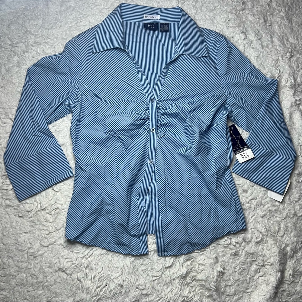 DC Blue and White Striped Shirt